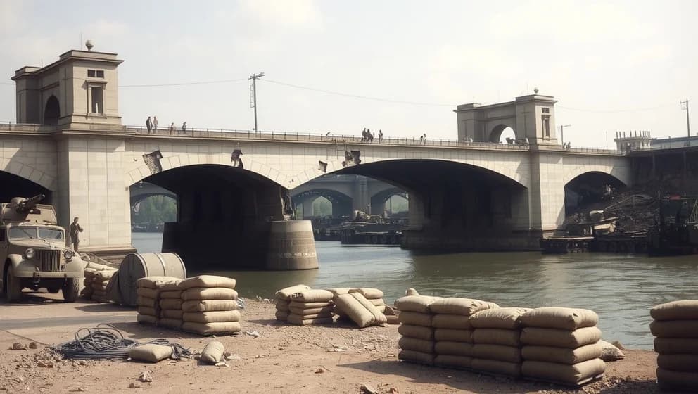 Amerikanska soldater sprängde en bro under världskriget